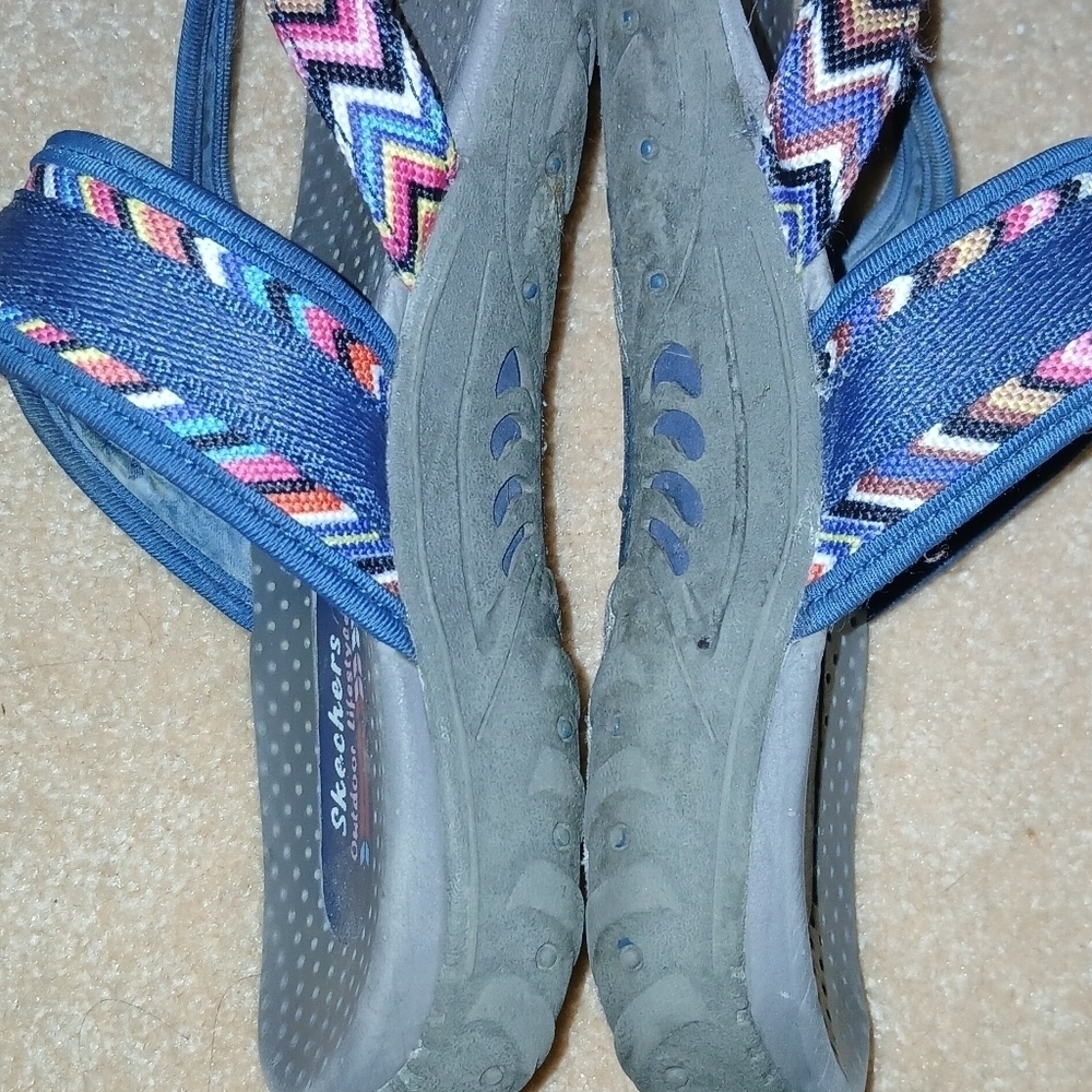 Skechers Outdoor Lifestyle Reggae BlueStrappy Toe Loop Sandals Women's 10. - Picture 6 of 8